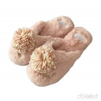 [Pink Tassel] Pantoufles confortables en peluche d'hiver pour femmes - B077MJVJV4